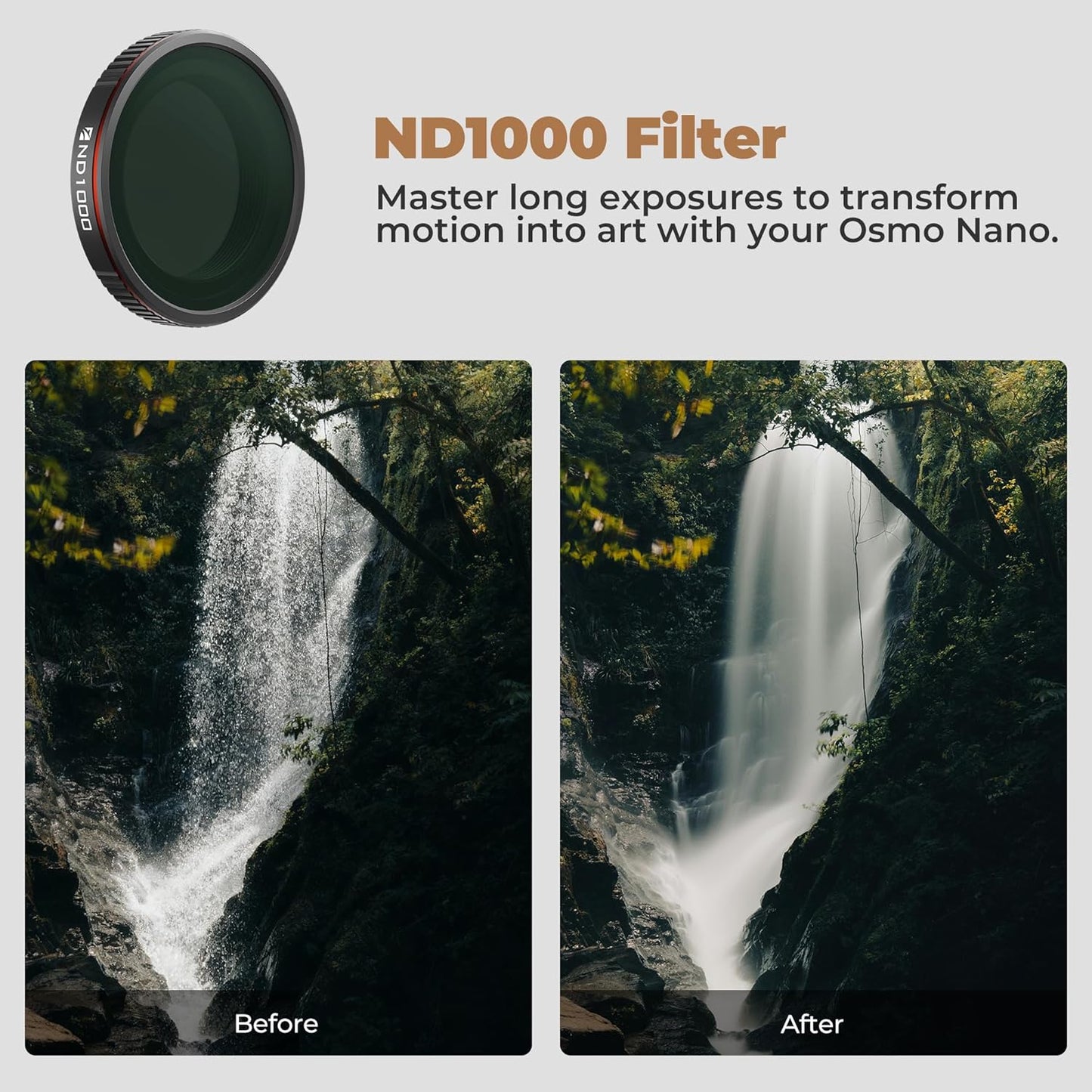 Freewell ND1000 Filter for DJI Osmo Nano – Long Exposure Power / Neutral density nd1000