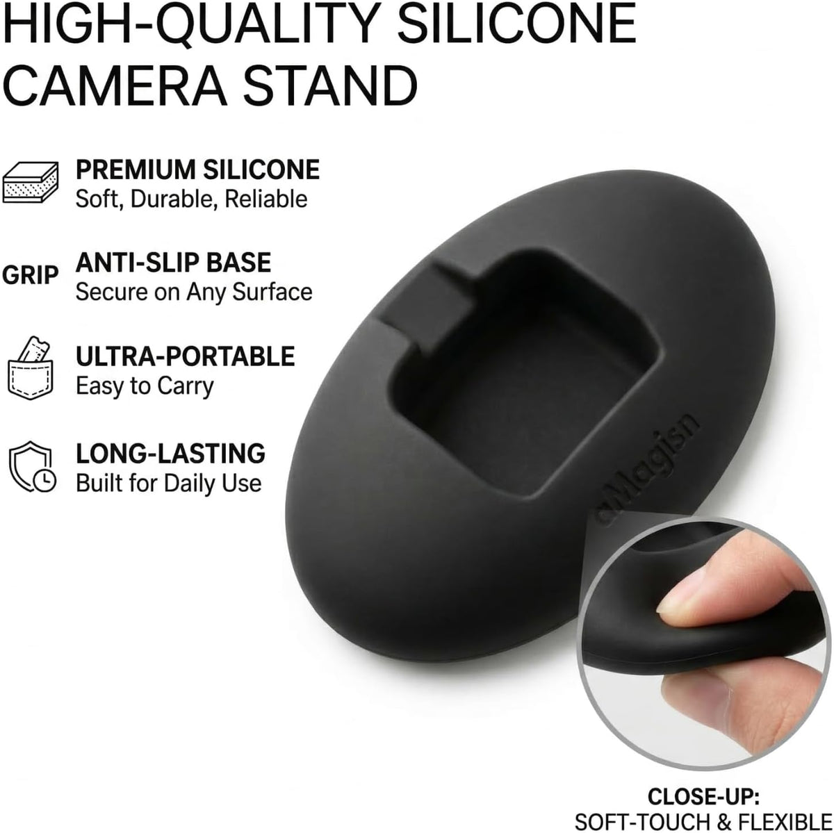 Silicone Desktop Mount Stand for DJI Osmo Pocket 3 (Black) (view 5)