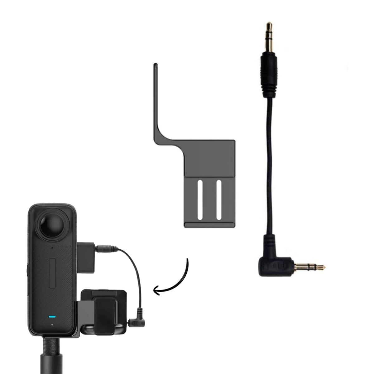 External Mic Mount Bracket for Insta360 X4, X3 and X2 (view 2)