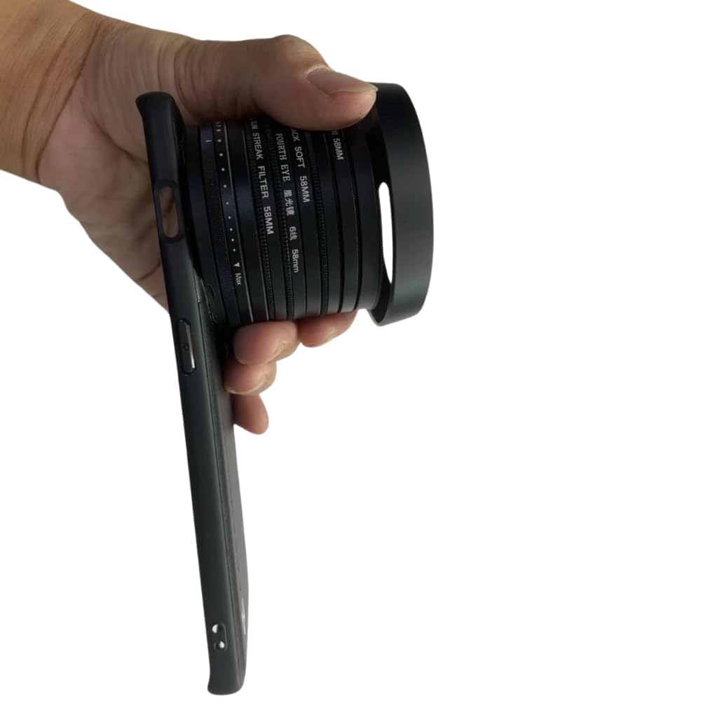 iPhone 16 with Attachable 58mm Lens Nd Filter Aluminum Slot Mobile Cover