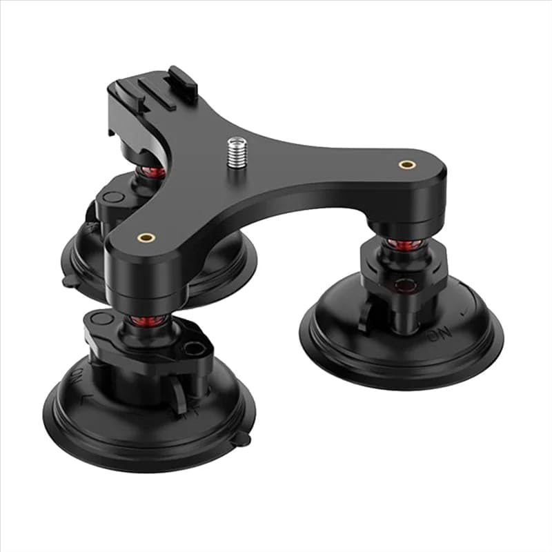 Triple Suction Cup Car Mount for DJI Osmo 360, Pocket 3, Insta360 X5, GoPro