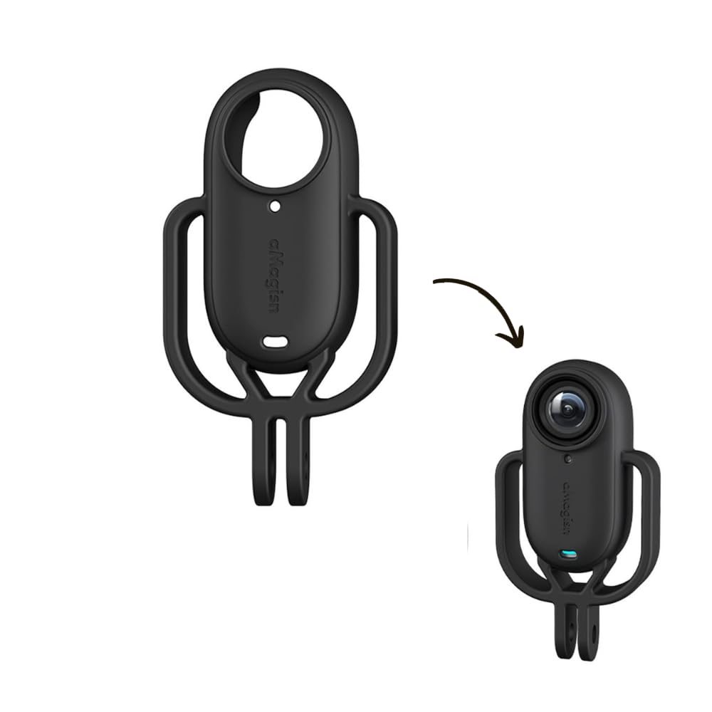 Vertical Mount Cover for insta360 Go 3 Silicone Case Shockproof Designed Mount Frame 1/4 Thread Adapter Install on DJI Drone, Bike, Cycle, Helmet Camera Protection Accessories