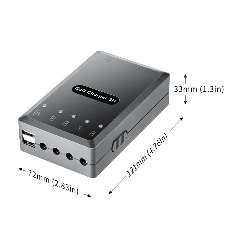 120W GaN Fast Charger for DJI Mini 3, 3 Pro and 4 Pro Charging Hub (view 3)