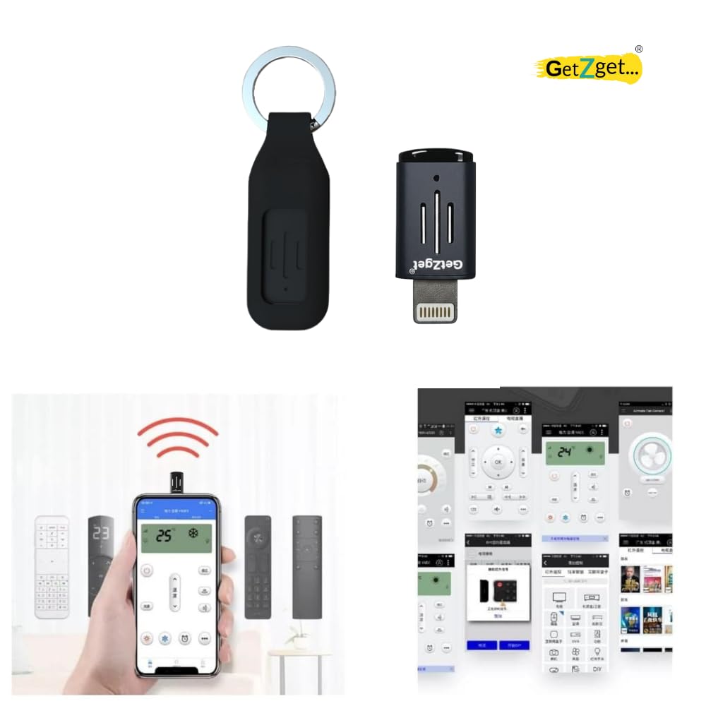 GetZget® Mini Mobile IR Blaster For iPhone/iPad Infrared Universal Smartphone Remote Control All in One Operate AC/DTH/TV/DVD/STB/Fan (iOS-Lightning)