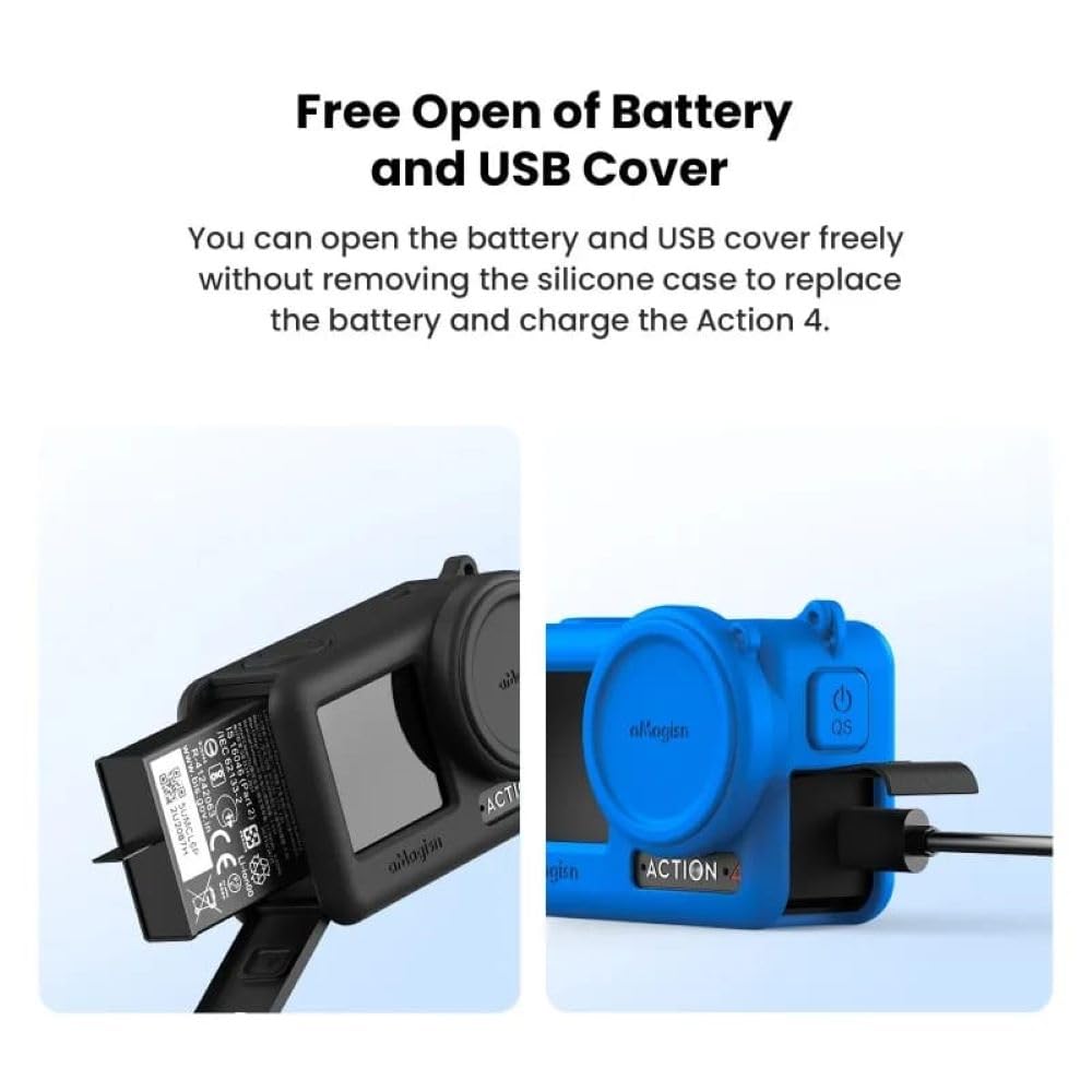 Silicone Cover for DJI Action 4 & 3 Camera Hand Grip & Protection case