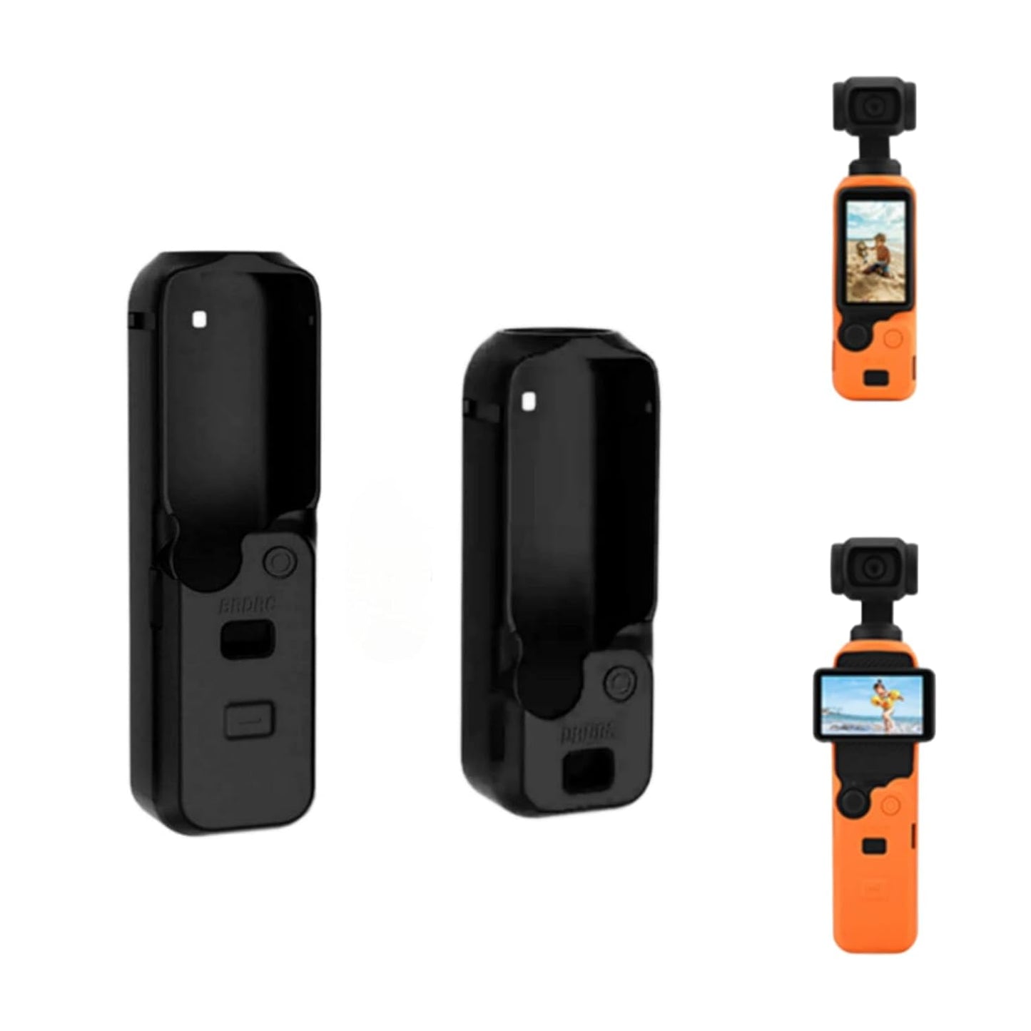Silicone Cover for DJI Osmo Pocket 3 Camera Scratch Protector Cover 1 Pair Small & Medium case Accessories (Black)