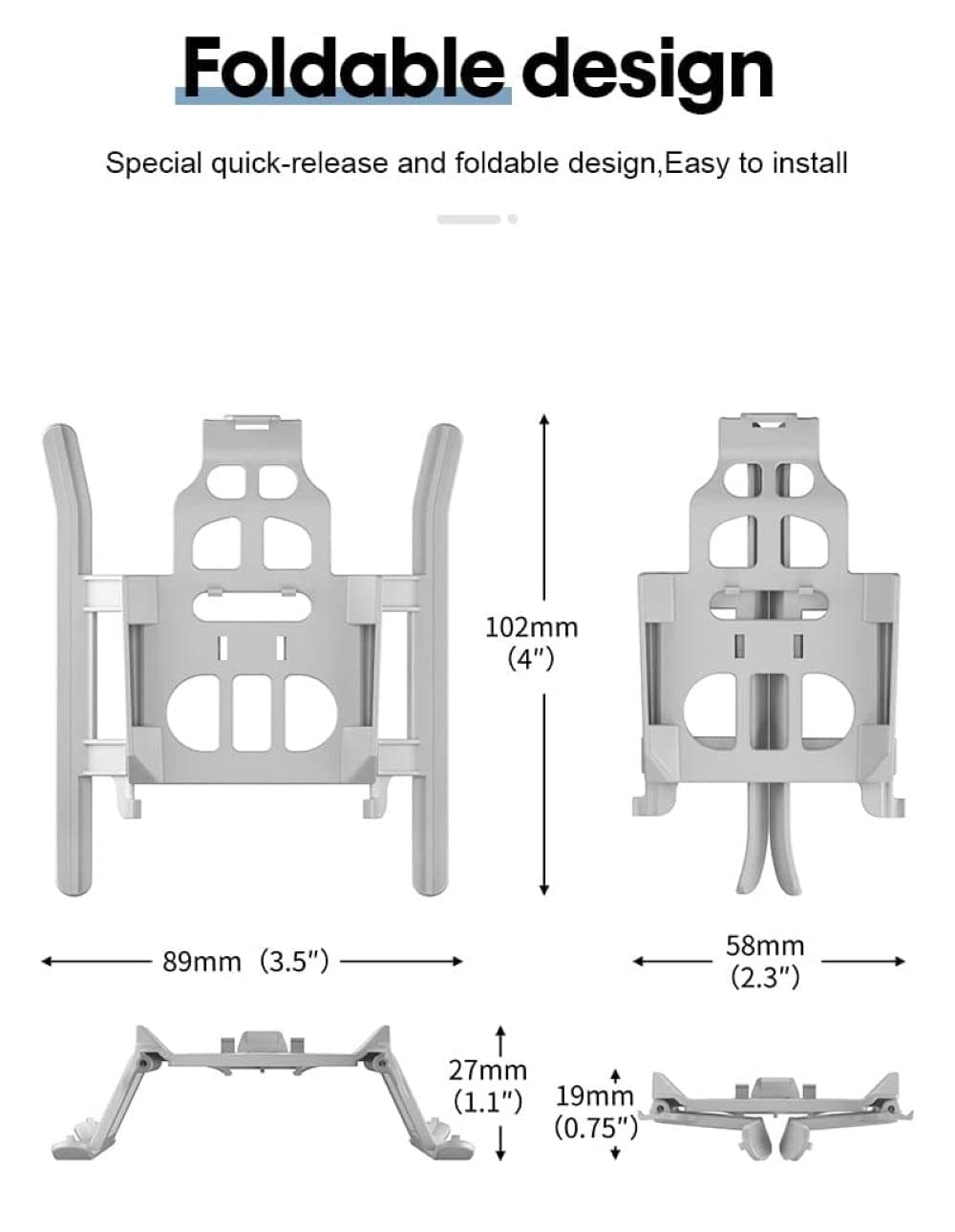 Foldable Extended Landing Gear Legs for DJI Mini 3 (Not for Mini 3 Pro) (view 2)