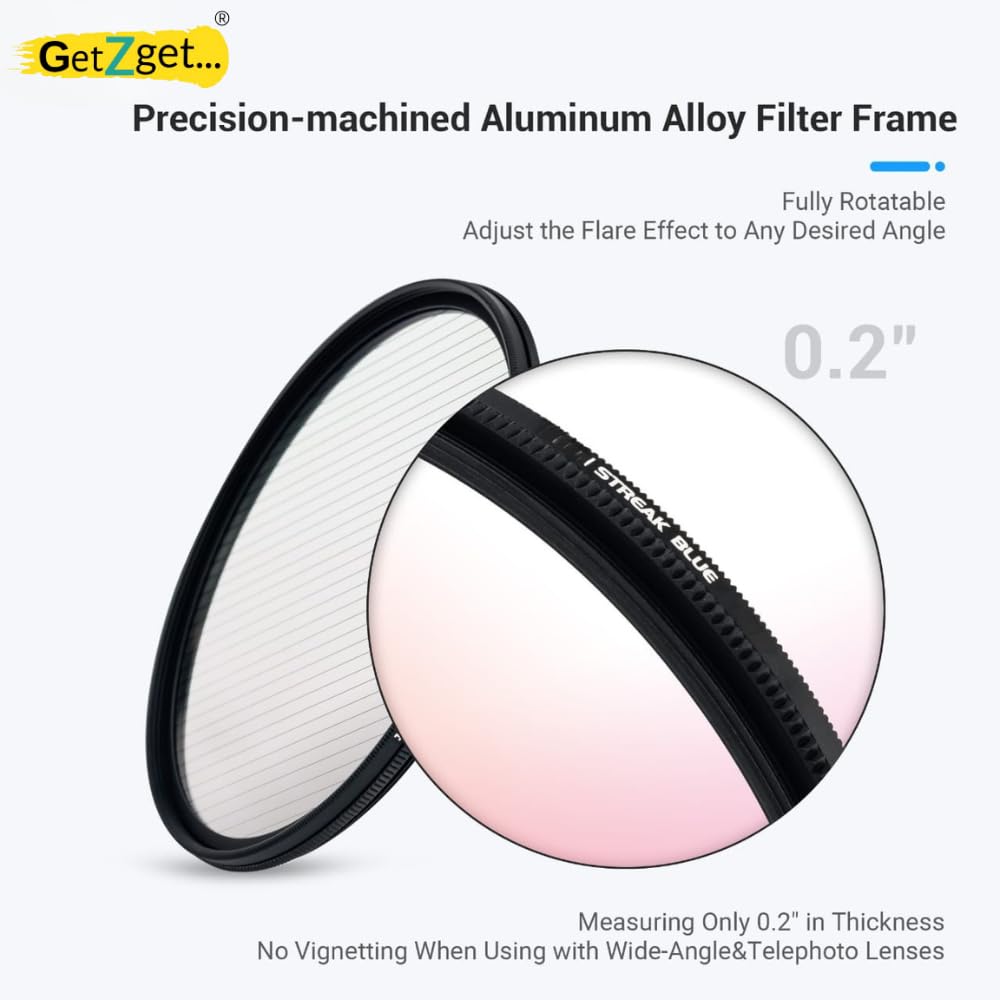 GetZget® Streak Lens For oneplus12, iPhone 14/15 pro & pro max, Xiaomi 14 Mobile Cover, DSLR Camera (Golden, 58mm)