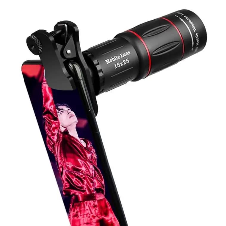 Getzget 18X Telephoto Lens For iPhone & Smartphones, Universal 17mm Mobile Camera Zoom Lens with Clip