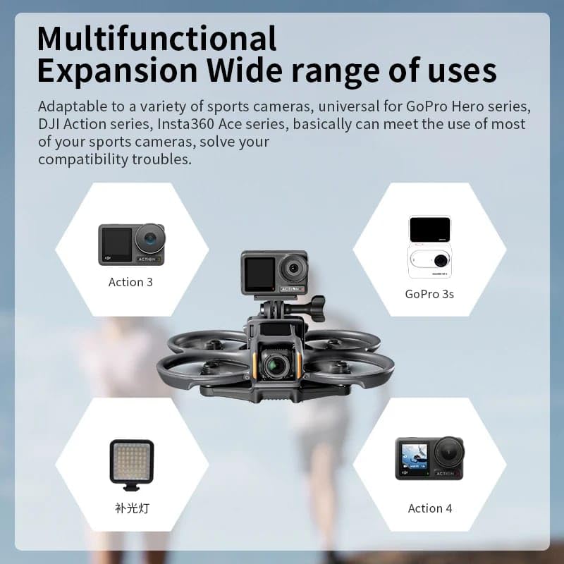 DJI AVATA 2, GoPro Hero Series, DJI Action Series, Insta360 Ace Pro 2, X5 Series Camera Mount Bracket Holder Accessories