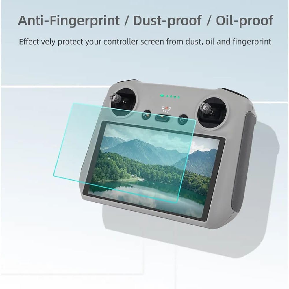 HD Tempered Glass for DJI Mini 3/Mini 4 pro/ Mavic 3 Classic / Mavic Air 3 & 3S Remote Controller 9H Screen Scratch Protector Guard (Pack of 1 Glass)