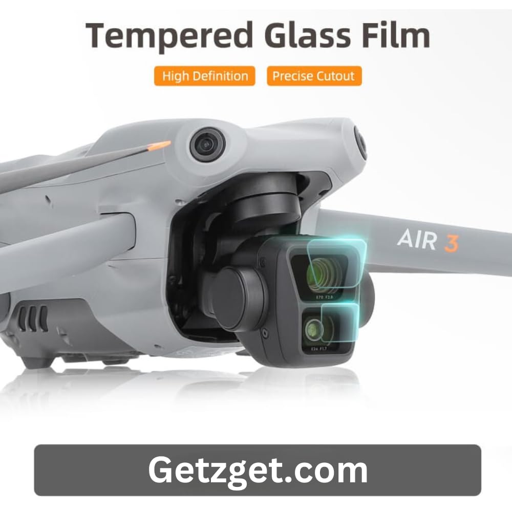 HD Tempered Glass For Dji Mavic Air 3 Gimbal Camera Dual Lens Scratch Protector Guard 9H Hard 2.5d Curve edge Camera Glass Accessories(Pack of 2)