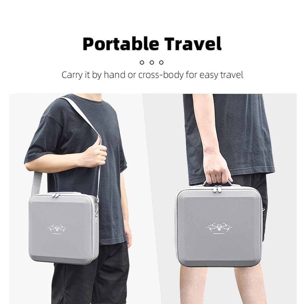 DJI Mavic Air 3 & 3S Accessories PU Hard Travel Luggage Suitcase Bag (Grey)