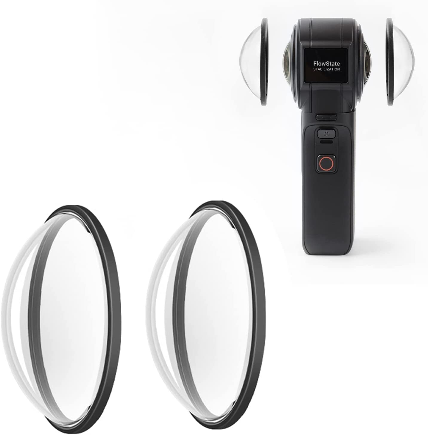 Premium Protector Lens Guards for Insta360 ONE RS 1-Inch 360 Edition with Silicone Lens Cover Cap Accessories