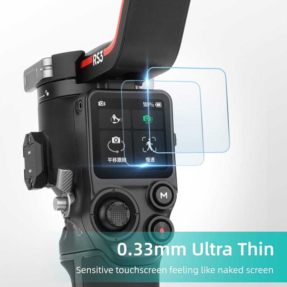 HD Tempered Glass 2.5D Curved Edge 9H Hardness for DJI Ronin Rs 3 and Rs3 Pro DSLR Gimbal Screen Protective Guard Accessories (2 Glasses)