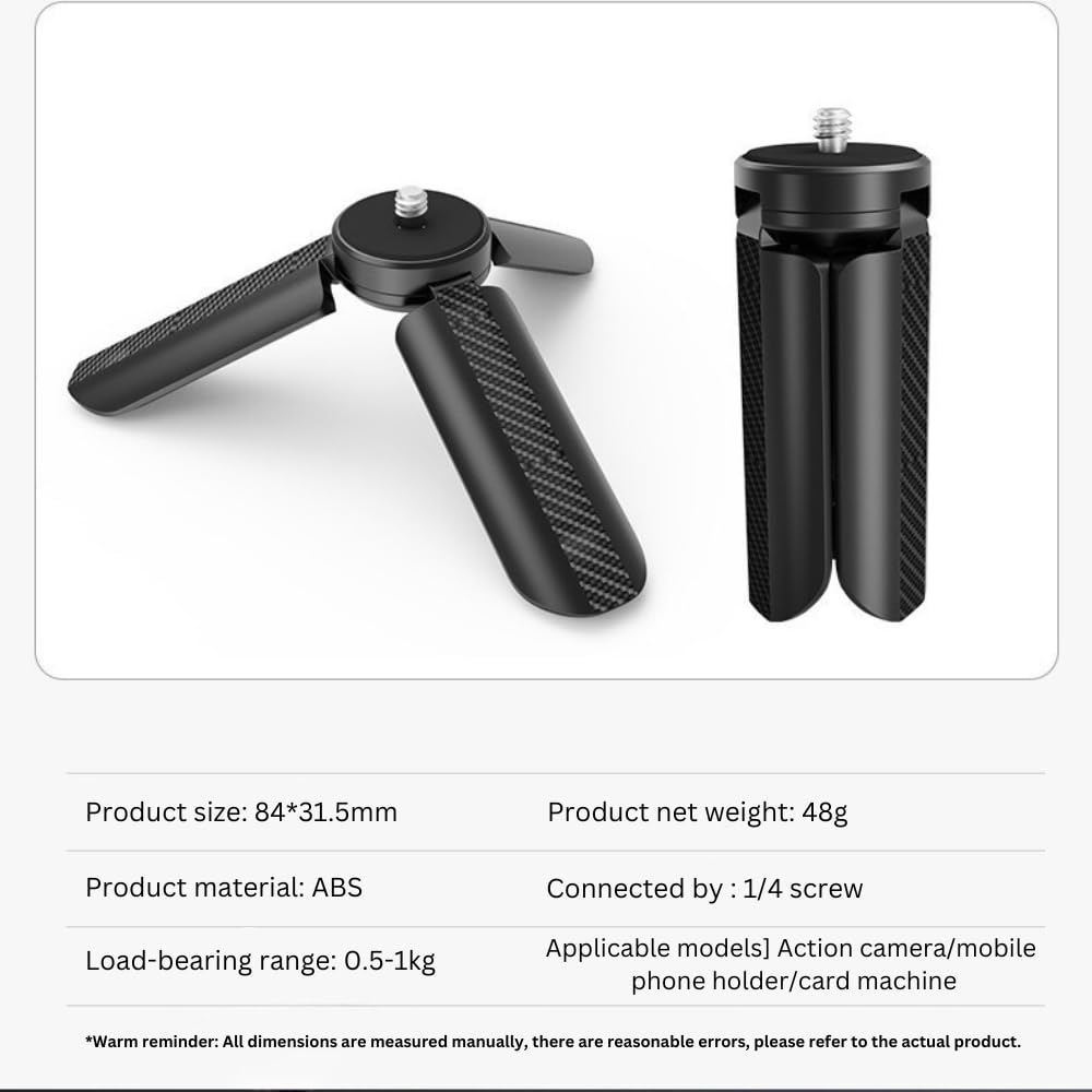 Mini Tripod Desktop Stand Holder For Pocket 3/ 2, DJI Action 4/3, Insta360 X2/ X3/ X4, Gopro Camera 1/4Th Screw Mount Accessories