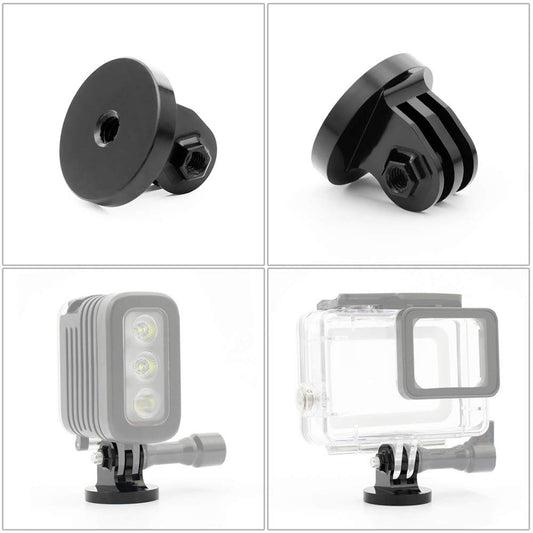 Aluminum Screw Tripod Mount Adapter+Screw nut For Gopro Hero, Sjcam Xiaomi, Yi, DJI Osmo Action Camera Accessories