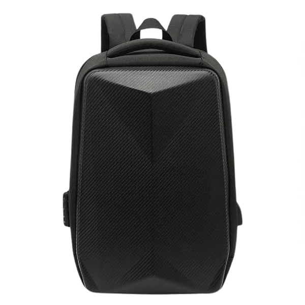Extendable Hard Shell Laptop Backpack with USB Charging Port (Black)