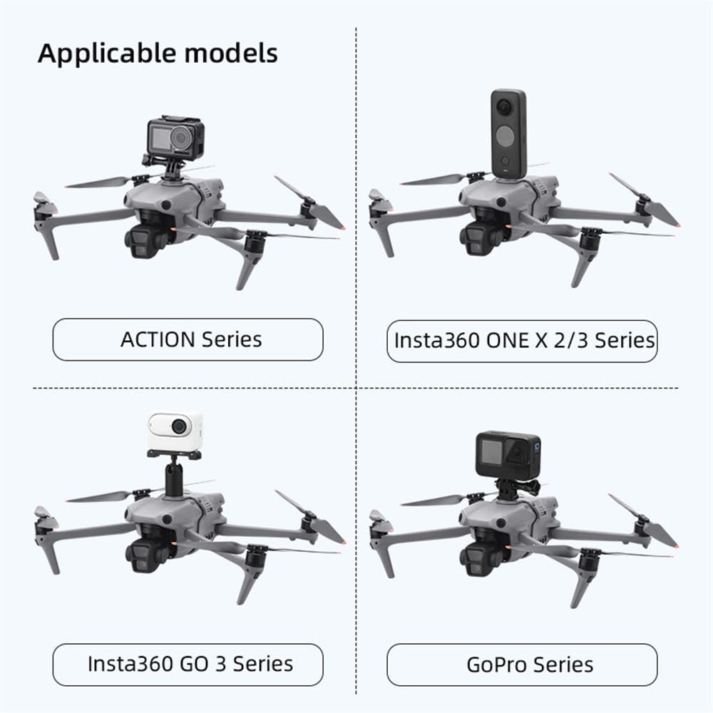 Action Camera Holder Mount for DJI Air 3 / 3S with 1/4 Adapter (view 9)
