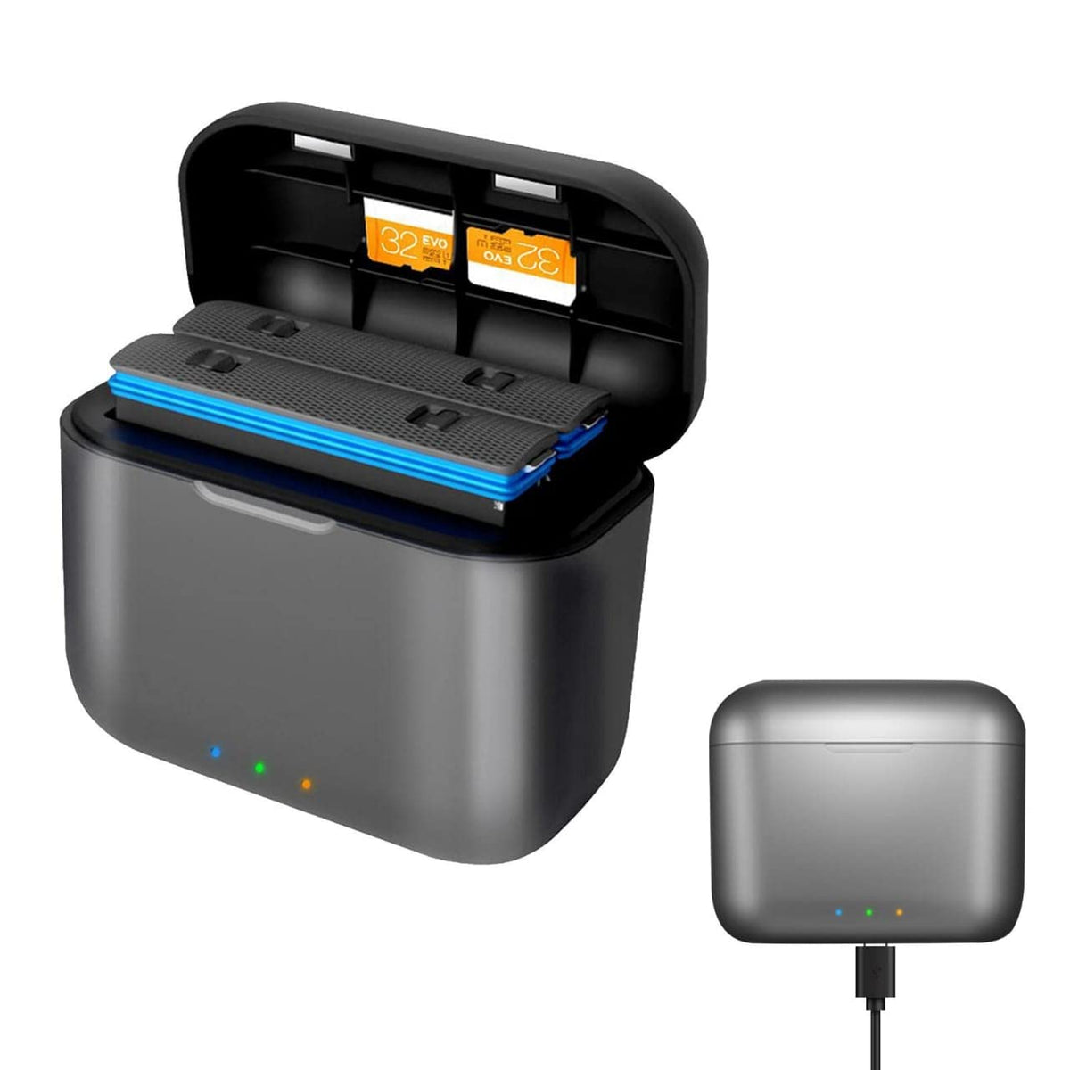 Amagisn 2-Channel Fast Charging Hub for Insta360 One X3 with Micro SD Slots