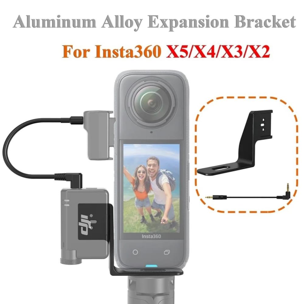 GetZget Mic Mount For Insta 360 One X5/ X4 / X3, DJI Mic Mini RX Receiver Audio Cold Shoe Mounting Clip Accessories