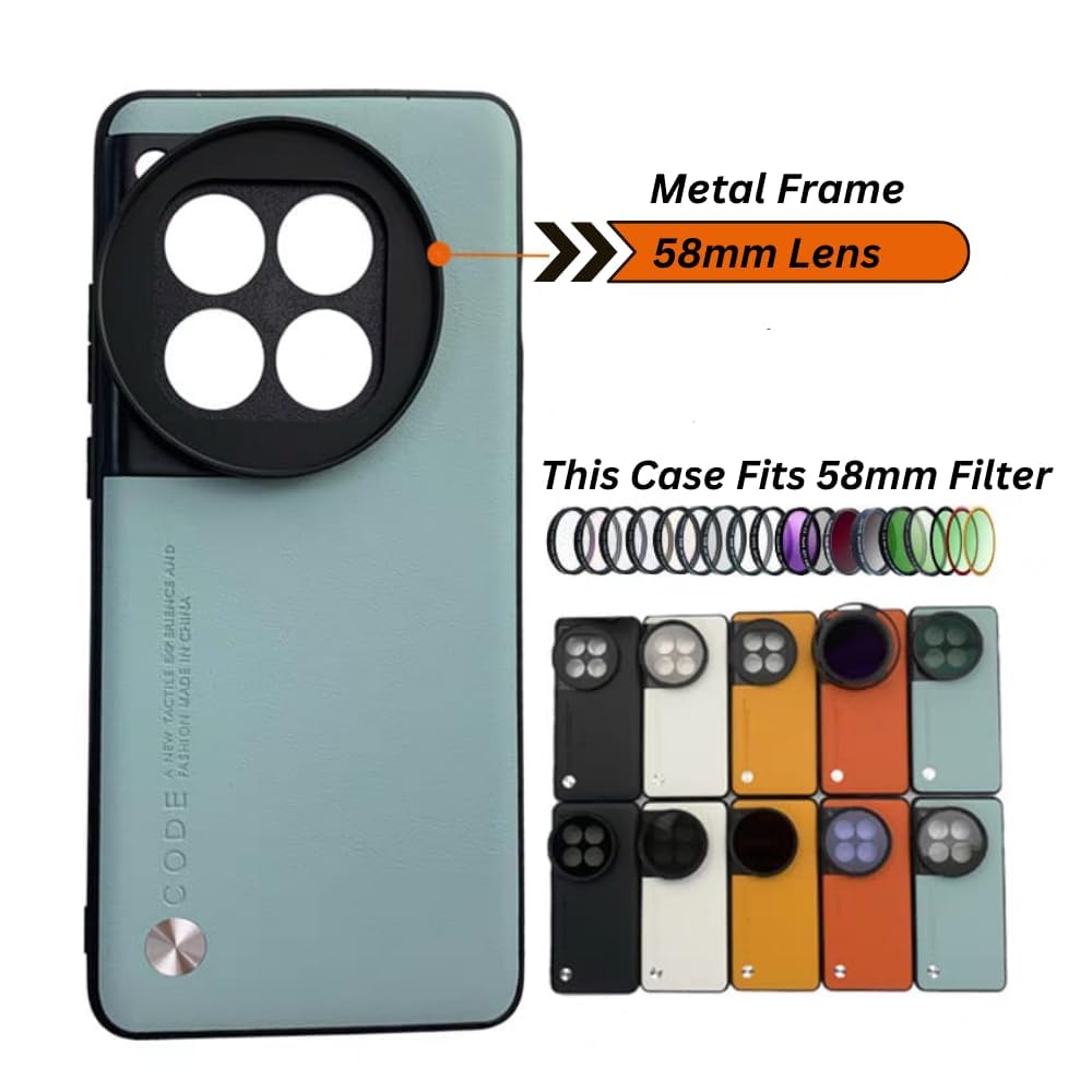 Phone Case For Xiaomi 14 CIVI for 58mm Lens ND Filter Attachable Metal Slot Mobile Cover (Green)