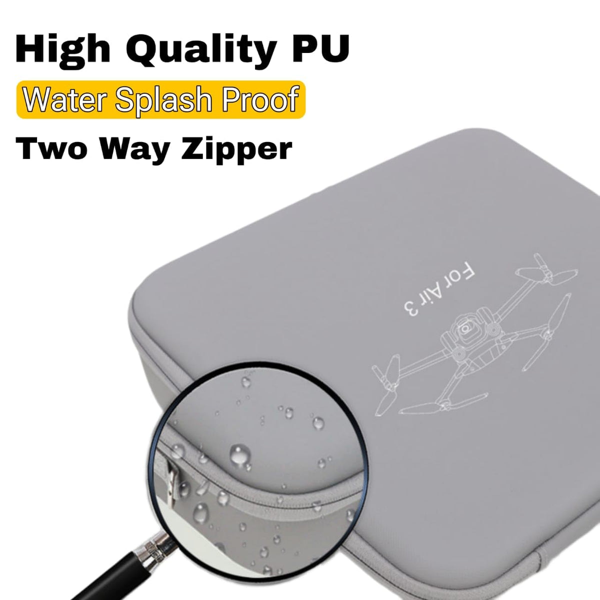 PU Hard Travel Suitcase for DJI Air 3 / 3S (Grey) (view 7)