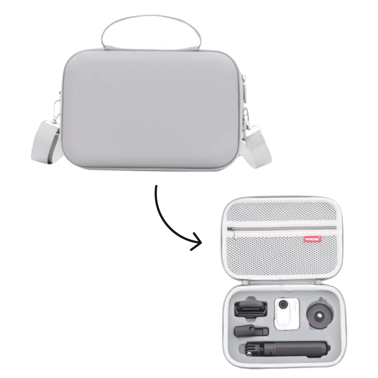 Carrying Case Bag for Inst360 Go3 & Accessories Storage Protective PU Case