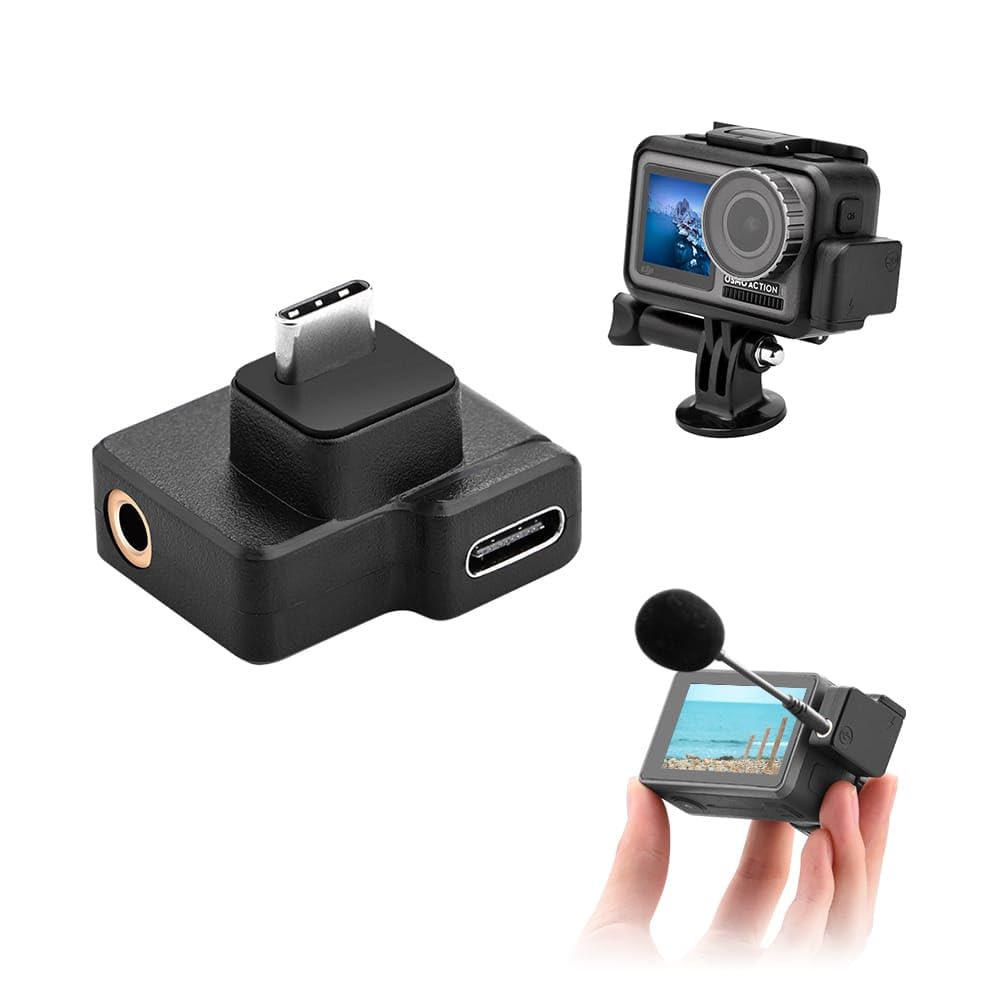 Mic Adapter for DJI Osmo Action Dual 3.5mm USB-C Adapter Audio External Mic