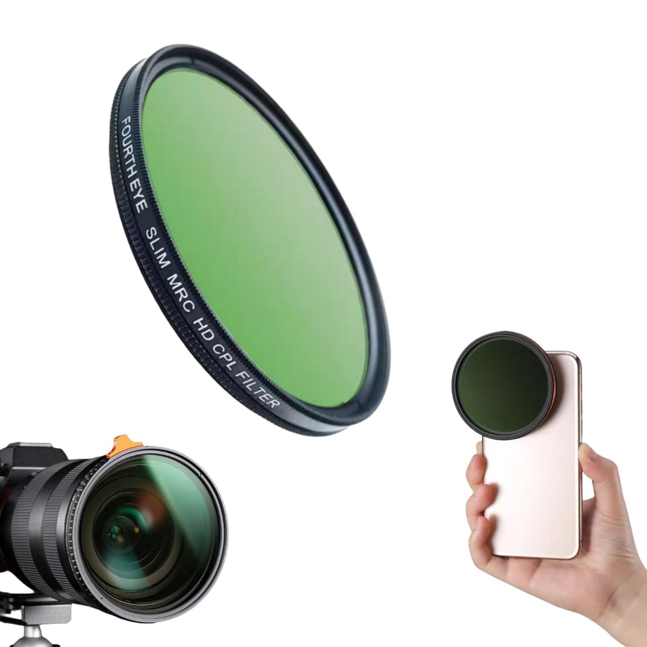 52mm CPL Filters Lens For iPhone 13/14/ 15 & Plus Mobile Cover, DSLR Camera