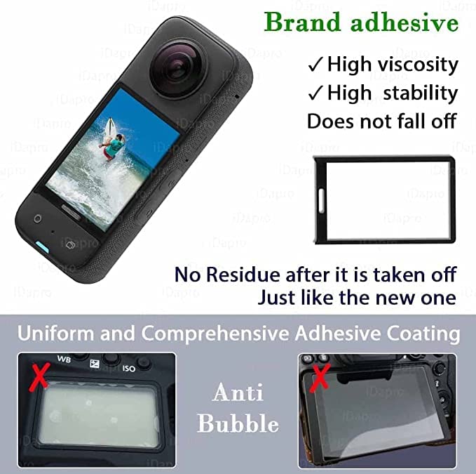 Tempered Glass for Insta360 One X3 HD 2.5D Curved Edge Screen, Dust, Scratch Guard Protection Accessories