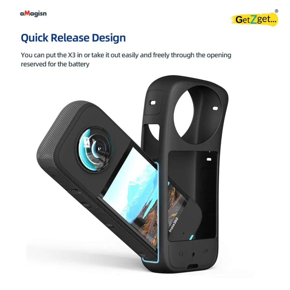Amagisn Lens Cap and Silicone Body Cover Combo for Insta360 One X3 (view 4)