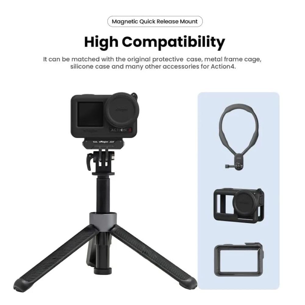 Amagisn Aluminium Magnetic Quick Release Mount for DJI Osmo Action 4 and 3 (view 7)