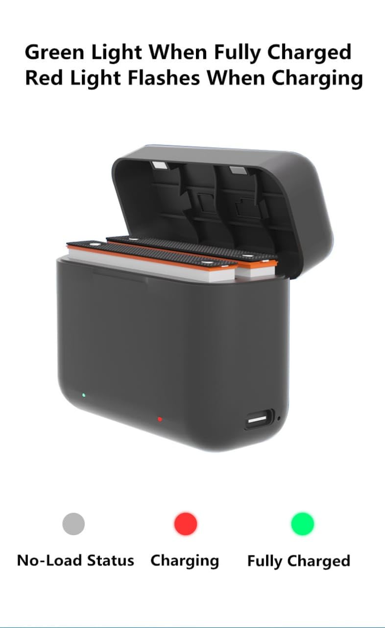 Getzget Charging Hub for Insta360 one X3 Portable 2 Channel Battery Fast Charger