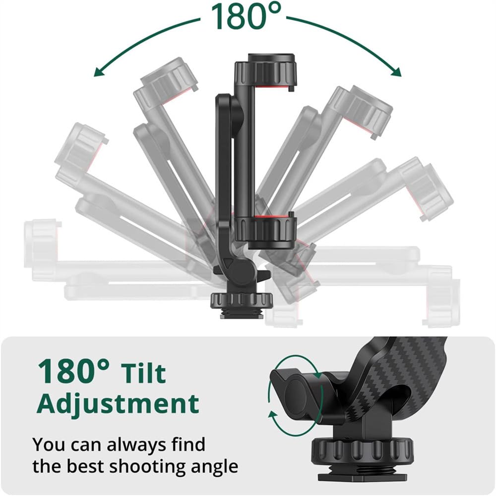 Hot Shoe Phone Holder Mount 360 Degree Adjustable for DSLR Camera, Tripod, Monopd, Ring Light, Selfie Stick Accessories