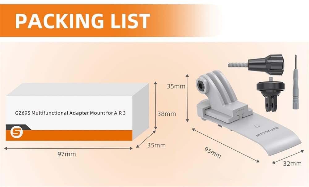 Action Camera Holder Mount Expansion Bracket for DJI Air 3 ,3S Mount for Gopro, insta360, DJI Action Camera - GetZget