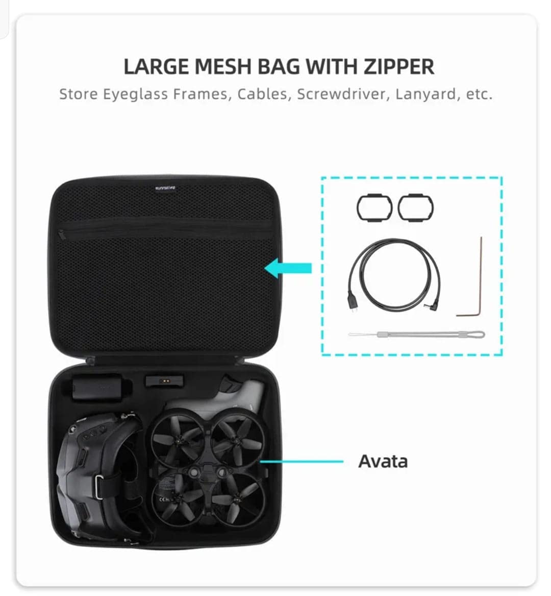 Fly More Combo Bag for DJI Avata Hand/Shoulder Travel Protective Carry Case