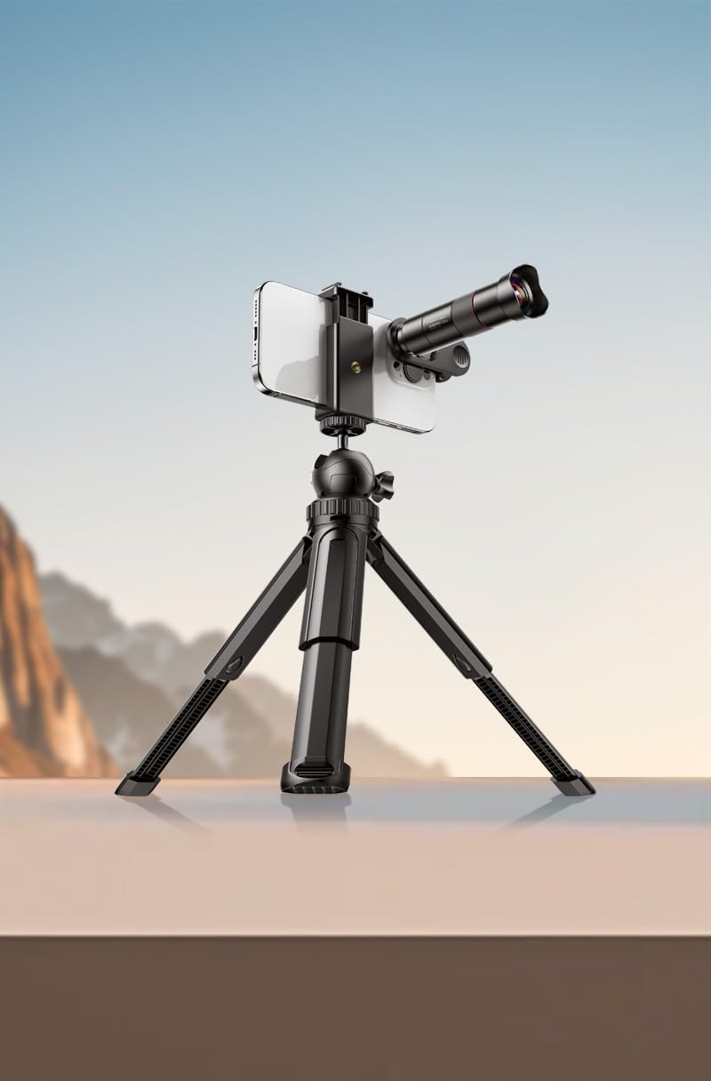 Martvsen 25X Telephoto Lens (17mm) for Smartphones with Tripod and Remote (Silver)