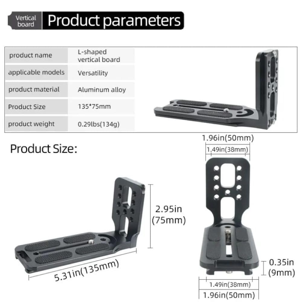 Base Mount L-Shaped Vertical & Horizontal Quick Release Plate For DJI Ronin RS 4, RS 3, RS 2, RSC Gimbal, Sony & Canon Cameras