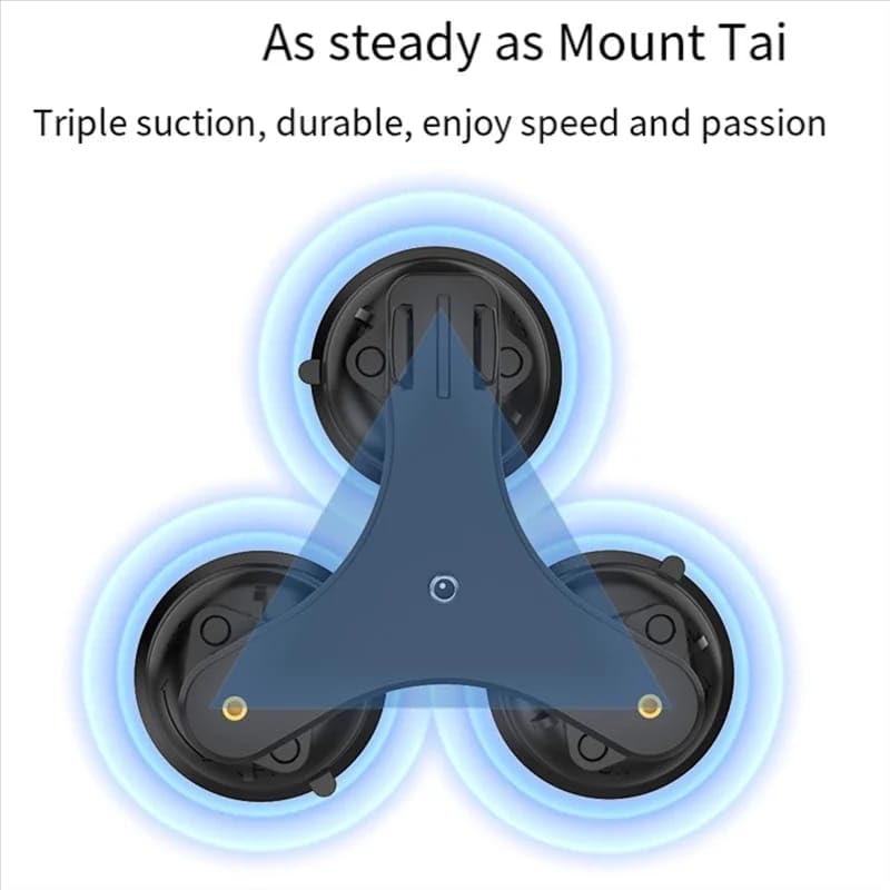 Triple Suction Cup Car Mount for DJI Osmo 360, Pocket 3, Insta360 X5, GoPro (view 6)