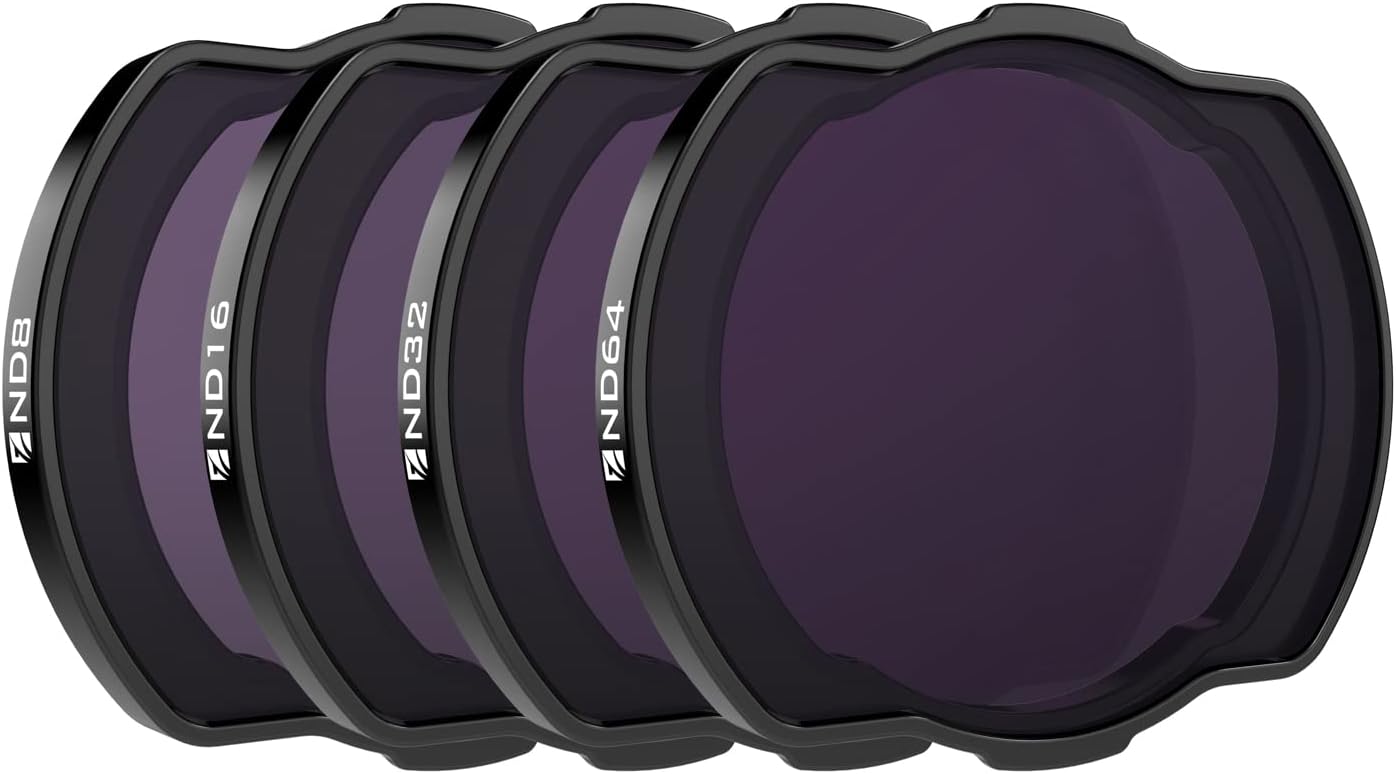 Freewell Standard Day – 4Pack ND8, ND16, ND32, ND64 Filters Compatible with DJI Avata Drone/O3 Air Unit