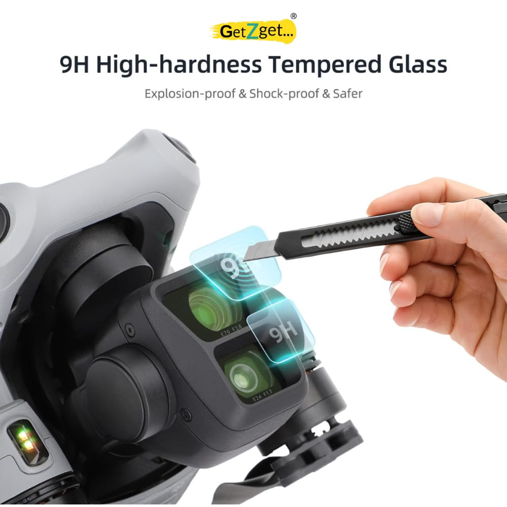 HD Tempered Glass For Dji Mavic Air 3 Gimbal Camera Dual Lens Scratch Protector Guard 9H Hard 2.5d Curve edge Camera Glass Accessories(Pack of 2)