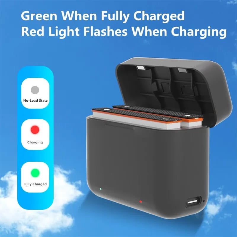 Getzget Charging Hub for Insta360 one X3 Portable 2 Channel Battery Fast Charger