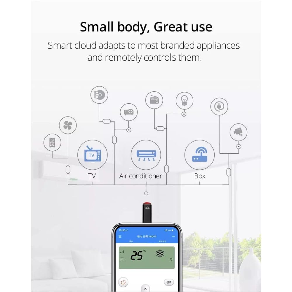 GetZget® Mini IR Adapter Compatible with iPhone 15 pro/Max/Plus Portable Mobile Remote Control Ir Blaster Works with All Brand TV/AC/Set top Box/Bulb/Camera/Projector,etc.