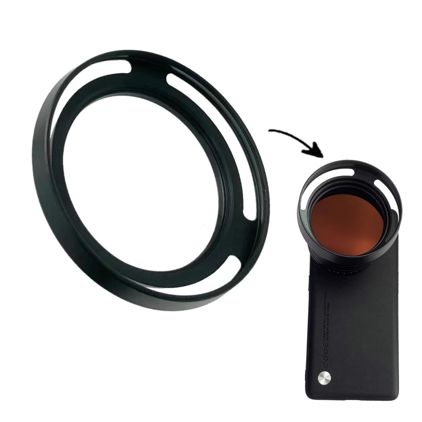 58mm Lens Hood Compatible with oneplus12, iPhone 14/15 pro & pro max, Xiaomi 14 Mobile Cover, DSLR Camera Lens Protector Accessories