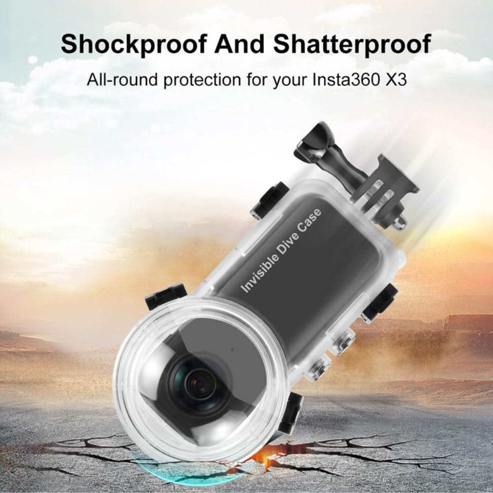 Waterproof Invisible Underwater Dive Case for Insta360 One X3 (50m) (view 8)