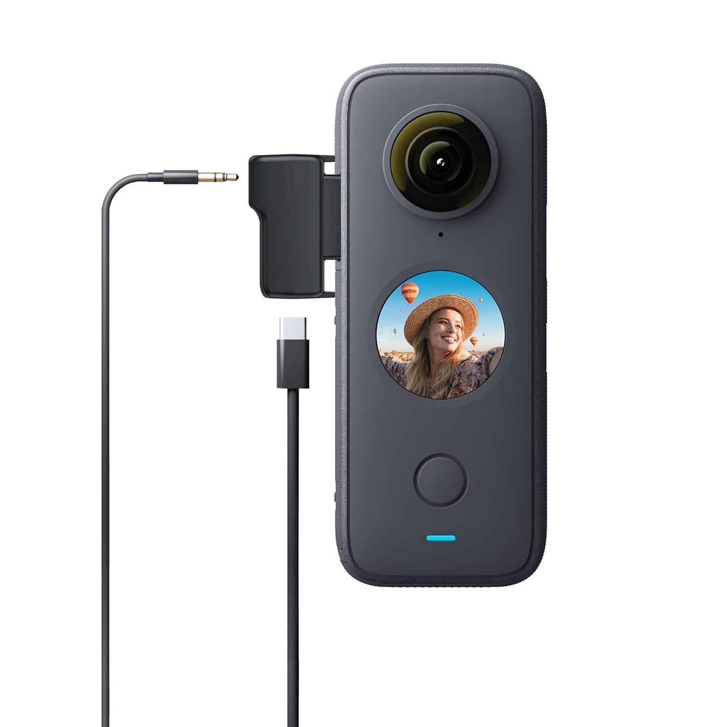 CYNOVA Upgraded Insta 360 Mic Adapter, Audio 3.5mm Jack Compatible with Insta360 One RS 1-inch 360 Mic Adapter / Insta360 One X2 Mic Adapter Extrenal Microphones USB-C Port for Inst360 X2 Accesories