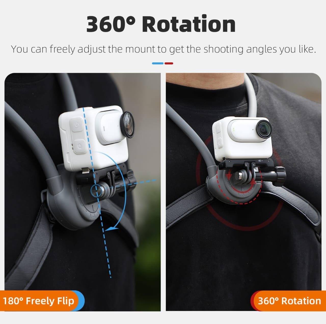 Sunnylife POV Neck Mount for Action Camera For DJI Osmo 360, Action 3/4/5 PRO, Insta360 X3,X4,X5,ACE 2 PRO, Gopro Series Camera Accessories
