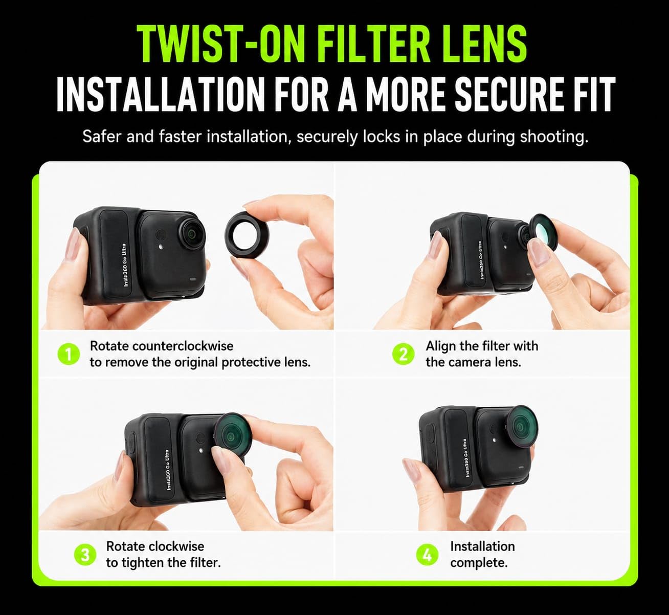 Getzget CPL+ND Filter Set for Insta360 GO Ultra