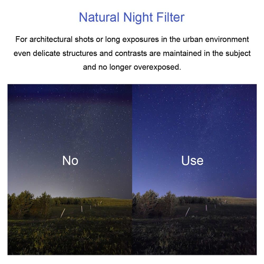 58mm Natural Night Lens Filters For Oneplus 12, iPhone 14/15/16 pro & pro max, Xiaomi 14 Mobile Cover, DSLR Camera